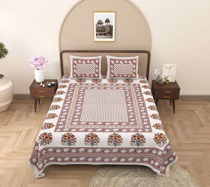 Jypore 90x108 inches Double Bedsheet